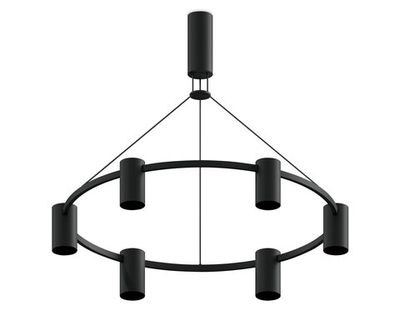 Корпус светильника подвесной для насадок Ø60мм C9022/6 SBK черный песок D695*1000mm MR16 GU5.3/6