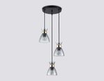 Светильник подвесной TR3408/3 BK/FGD/SM черный/золото/дымчатый E27/3 max 60W D345*1000