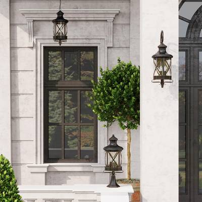 4045/3W NATURE ODL18 751 черный/зол.патина Уличный настенный светильник IP44 E14 3*60W 220V SATION