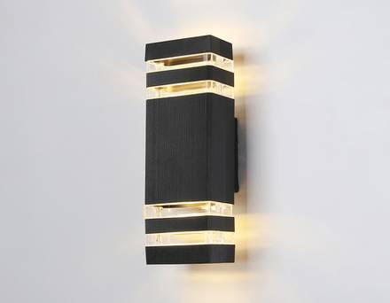 Светильник уличный настенный архитектурный ST2574/2 BK/CL черный/прозрачный IP54 GU10/2 max 35W 310*110*65