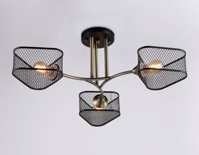 Светильник подвесной TR80171/3 SB/BK бронза/черный E27/3 max 40W D600*215