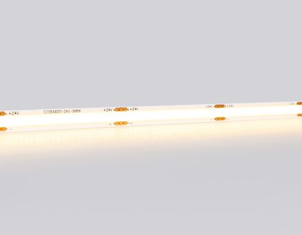 Светодиодная лента GS4701 COB 480Led/ 12W m/ 24V IP20 3000K/ 5000*8*1.54mm/ кратность резки 50mm (2 конт.)