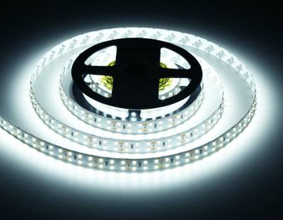 Светодиодная лента двухрядная GS3603 2835 204Led/ 20W m/ 24V IP20 6500K/ 5000*14*1.2mm/ кратность резки 72mm (2 конт.)