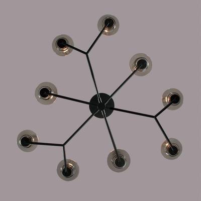 6555/9C CLASSI LN25 черный/дымчатый/металл/стекло Люстра потолочная E14 9*40W 220V MADONNA