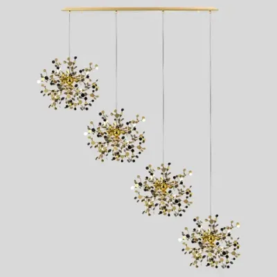 L4PL721132 Подвес четверной линейный EXTRA 4x3x5W(led) G9  (721132 - 4 + 572142 -1) ЗОЛОТО Lightstar