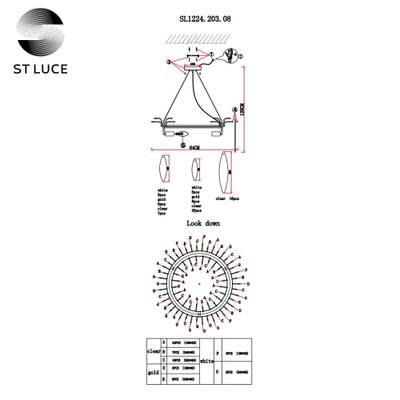 SL1224.203.08 Люстра подвесная ST-Luce Золотистый/Прозрачный, Белый E14 8*60W