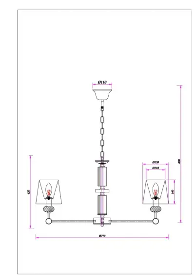 Подвесная люстра Arte Lamp BROCCA A4093LM-8AB, 8хE14