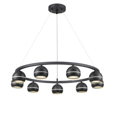 8242/9 COMFI LN26 245 черный металл Светильник подвесной LED GX53 8*7W 220V LUAZANA