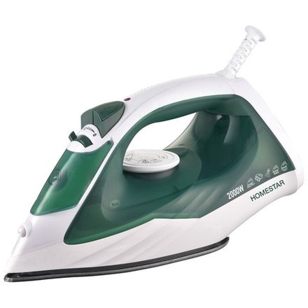 Утюг HomeStar HS-4008 бело-зеленый (2000Вт, пар, тефлоновая подошва, антинакипь)