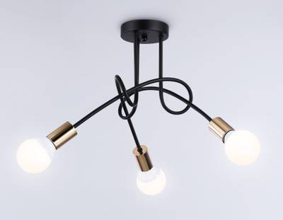 Потолочный светильник в стиле лофт TR80415/3 BK/GD черный/золото E27/3 max 60W D670*370