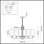 4990/8 HALL ODL23 657 матов. золотой/белый/стекло Люстра E27 8*40W KASALI