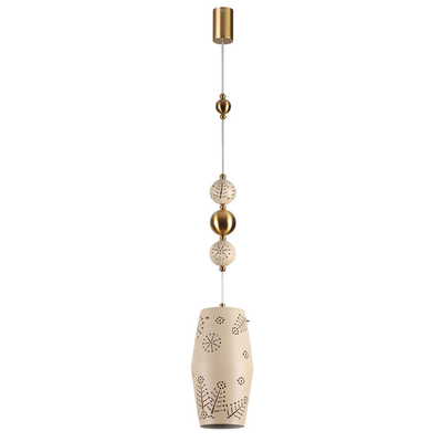 5444/1 PENDANT ODL_EX26 031 бежевый/античная бронза/металл/керамика Подвес E27 1*40W KARELIA