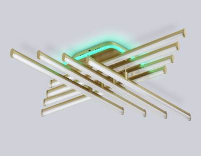 Светильник светодиодный потолочный FL6263 GD золото 115W 3000K-6400K+RGB 810*810*130 (ПДУ ИК)