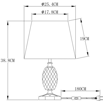 Декоративная настольная лампа Arte Lamp AZALIA A4019LT-1CC, 1хE14
