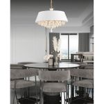 8374/3 CLASSI LN латунь/белый/прозрачный, металл/текстиль/хрусталь Люстра подвесная E27 3*60W 220V MITRIM