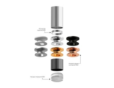 Насадка передняя для корпуса светильника с диаметром отверстия D60mm N6241 FR/CL белый матовый/прозрачный D60*H32mm Out20mm MR16