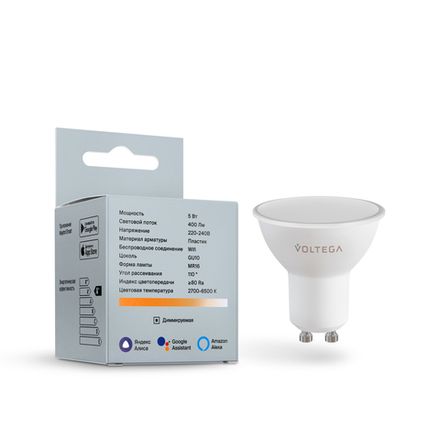 Светодиодная лампа Wi-Fi MR16 GU10 5W 2700K-6500K MIX DIM, 2425. TM Maytoni