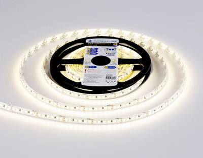 Светодиодная лента GS3202 2835 180Led/ 14.4W m/ 24V IP20 4500K/ 5000*8*1.2mm/ кратность резки 33mm (2 конт.)