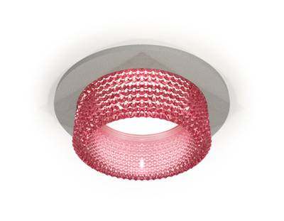 Комплект встраиваемого светильника с композитным хрусталем XC6514042 SGR/PI серый песок/розовый MR16 GU5.3 (C6514, N6152)