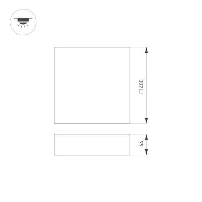 Светильник IM-QUADRO-EMERGENCY-3H-S400x400-44W Day4000 (BK, 120 deg, 230V) (Arlight, IP40 Металл, 2 года)