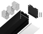 Алюминиевый профиль накладной/подвесной "Profile System" GP3050BK черный/матовый рассеиватель 2000*42*45, 2 заглушки, 4 крепления в комплекте (для ленты до 33,4мм)