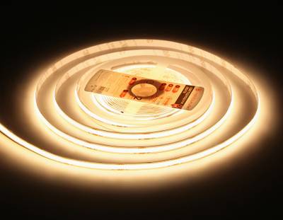 Светодиодная лента GS4701 COB 480Led/ 12W m/ 24V IP20 3000K/ 5000*8*1.54mm/ кратность резки 50mm (2 конт.)