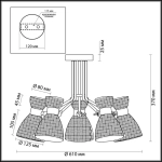 3704/5C COMFI LN26 110 античная бронза Люстра потолочная E14 5*40W 220V JACKIE
