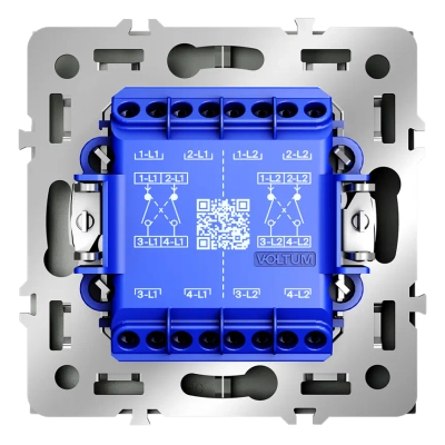 VLS020506 Перекрестный переключатель встраиваемый VOLTUM S70 двухклавишный 10А, (титан). (ТМ Maytoni)