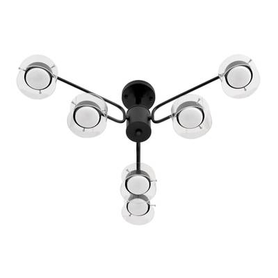 8349/6C COMFI черный/прозрачный, металл/стекло Светильник потолочный LED GX53 6*7W 220V NATALINA