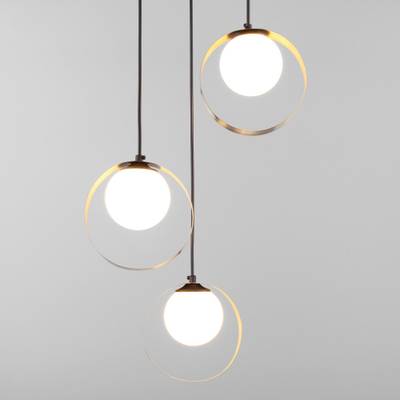 Подвесной светильник со стеклянными плафонами 50205/3 черный/бронза, G9х3