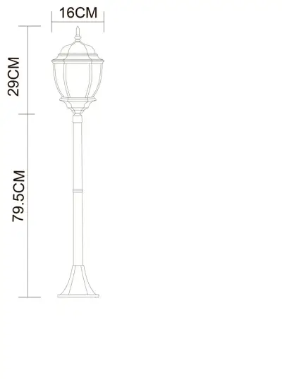 Парковый светильник Arte Lamp PEGASUS A3151PA-1BN, 1хE27