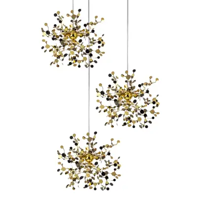 L3PR721132 Подвес тройной круглый EXTRA 3x3x5W(led) G9  (721132 - 3 + 572132 -1) ЗОЛОТО Lightstar