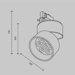 Трековый светильник Альфа / Alfa Trinity 2700K 15Вт 36°, TR199-3-15W2.7K-M-B. TM Maytoni