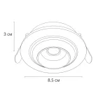 Точечный встраиваемый светильник Arte Lamp UVA A3318PL-1WH, 1хLED