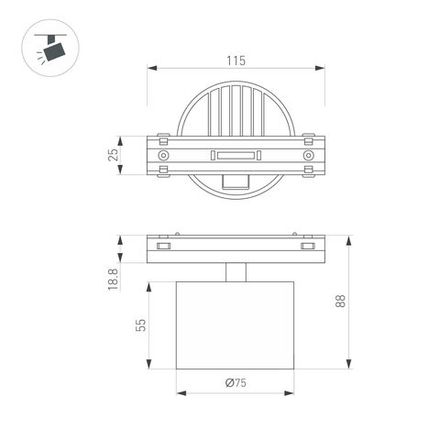 Светильник MAG-VIBE-POINT-R75-10W Day4000 (BK, 24 deg, 48V) (Arlight, IP20 Металл, 5 лет)