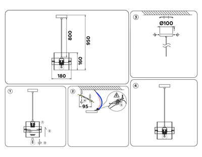 Подвесной светильник со сменной лампой TR3645 GD/SM золото/дымчатый E27 max 40W D180*950
