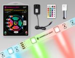 Комплект светодиодной ленты RGB GS2401 5050 30Led/ 7.2W m/ 12V IP20 RGB/ 5000*10*1.87mm/ кратность резки 100mm (4 конт.) (адаптер, вилка, контроллер, пульт в комплекте)