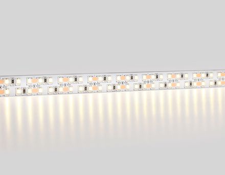 Светодиодная лента двухрядная GS1601 2835 240Led/ 19.2W m/ 12V IP20 3000K/ 5000*14*1.2mm/ кратность резки 25mm (2 конт.)