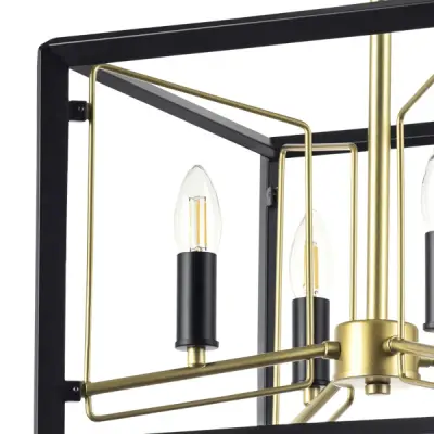 713447 Люстра REGOLO 4х40W E14 ЧЕРНЫЙ МАТОВЫЙ/ЗОЛОТО Lightstar