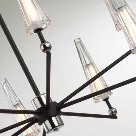 5429/39L MODERN ODL_EX24 137 черный матов./прозрачный/металл/стекло/акрил Люстра LED 39W 3000K 1330Лм FUNGO