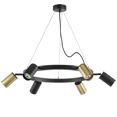 LR016403373 Люстра RULLO 6х50W GU10 ЧЕРНЫЙ/ЗОЛОТО (571016+214440-3+214437-3)