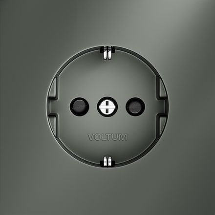 VLS040206 Розетка встраиваемая VOLTUM S70 с заземлением и защитными шторками, 16А, (титан) (ТМ Maytoni)