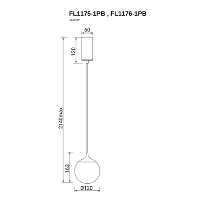 Подвесной светильник Perfectio Chrome FL1176-1PB, LED