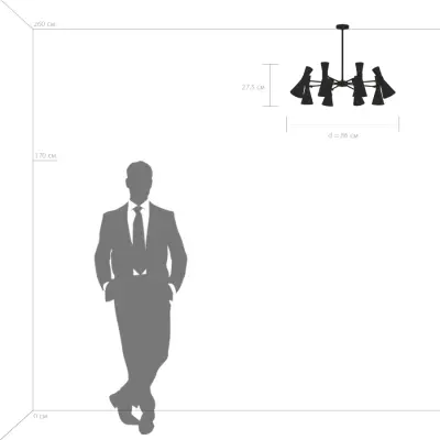 816086 Люстра DUMO 8х40W E14 БЕЛЫЙ МАТОВЫЙ/ЗОЛОТО