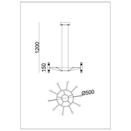 Подвесная люстра Arte lamp EMPIRE A2482SP-20BK, 1хLED