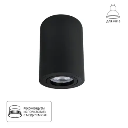 Точечный накладной светильник Arte Lamp SENTRY A1566PL-1BK, 1хGU10