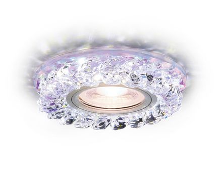 Встраиваемый точечный светильник со светодиодной лентой S257 PR хром/перламутровый хрусталь/MR16+3W(LED WHITE)