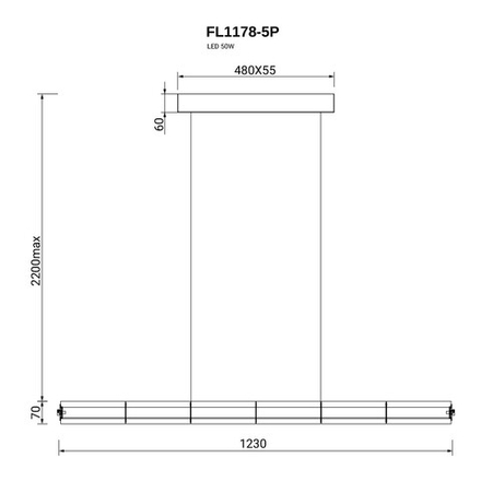 Люстра подвесная Instante Chrome FL1178-5P, LED