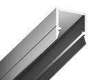 Алюминиевый профиль накладной GP1650AL серебро 2000*10*10, 4 заглушки, 4 крепления в комплекте