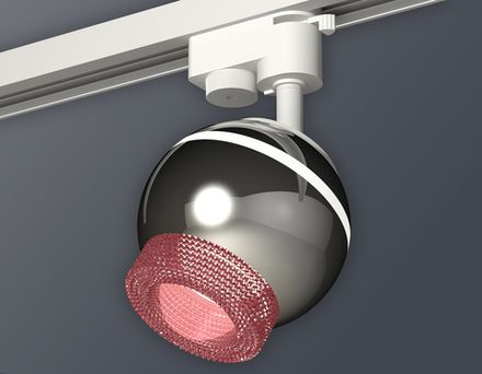 Комплект трекового светильника XT1104003 PSL/PI серебро полированное/розовый GU5.3 LED 3W 4200K (A2520, C1104, N7193)